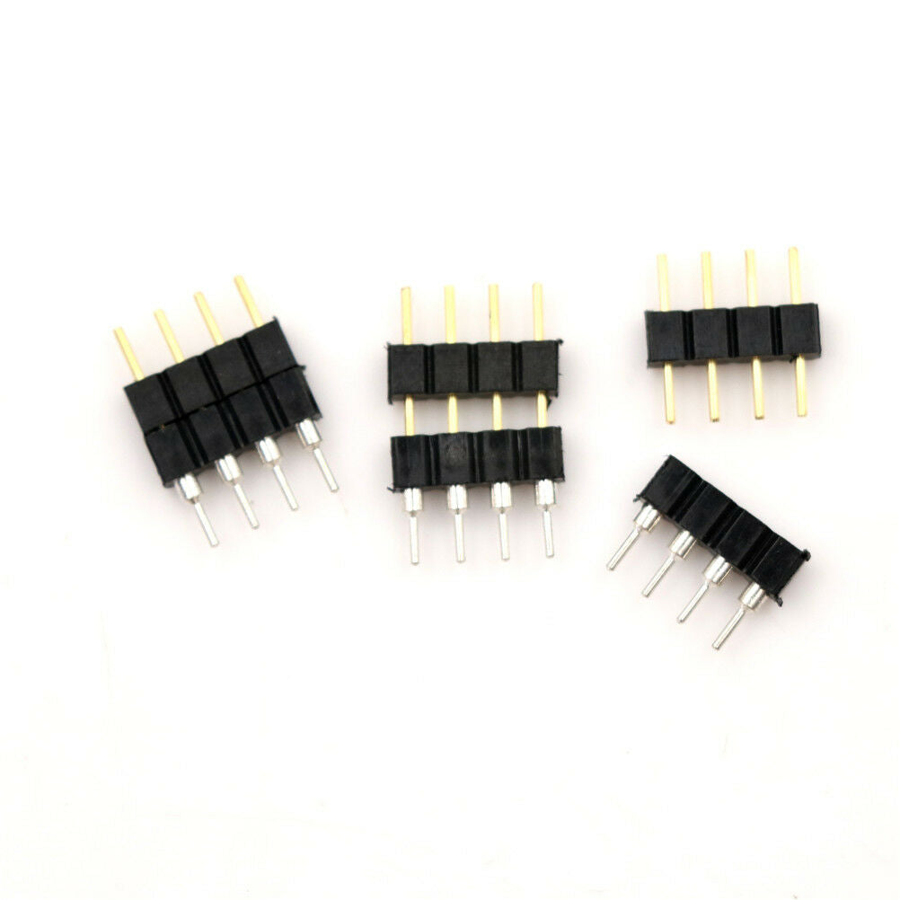 10pcs connector male type double 4pin for 3528 5050 RGB LED strip connecto&Z Tt