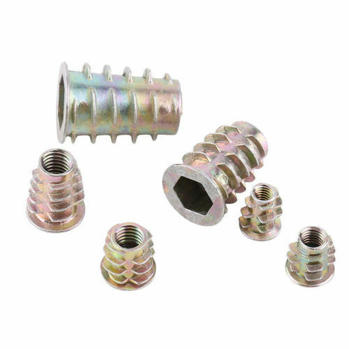 50x M4/M5/M6/M8/M10Hex Socket Drive Insert Nuts Threaded Zinc Alloy Iron