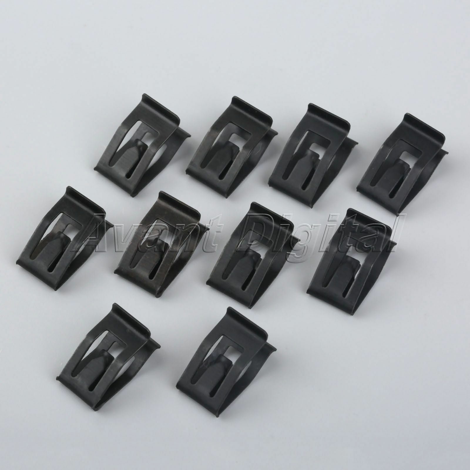 Universal Auto Car Front Console Dash Dashboard Trim Metal Retainer Black 10Pcs