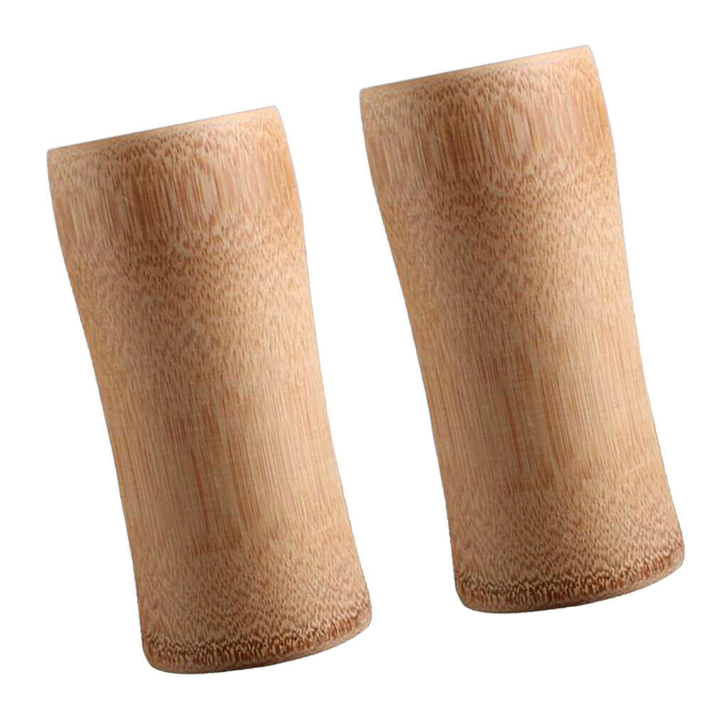 2 Pieces Solid Bamboo Wooden Drinking Mug Coffee Tea Wine Beer Cup Glass