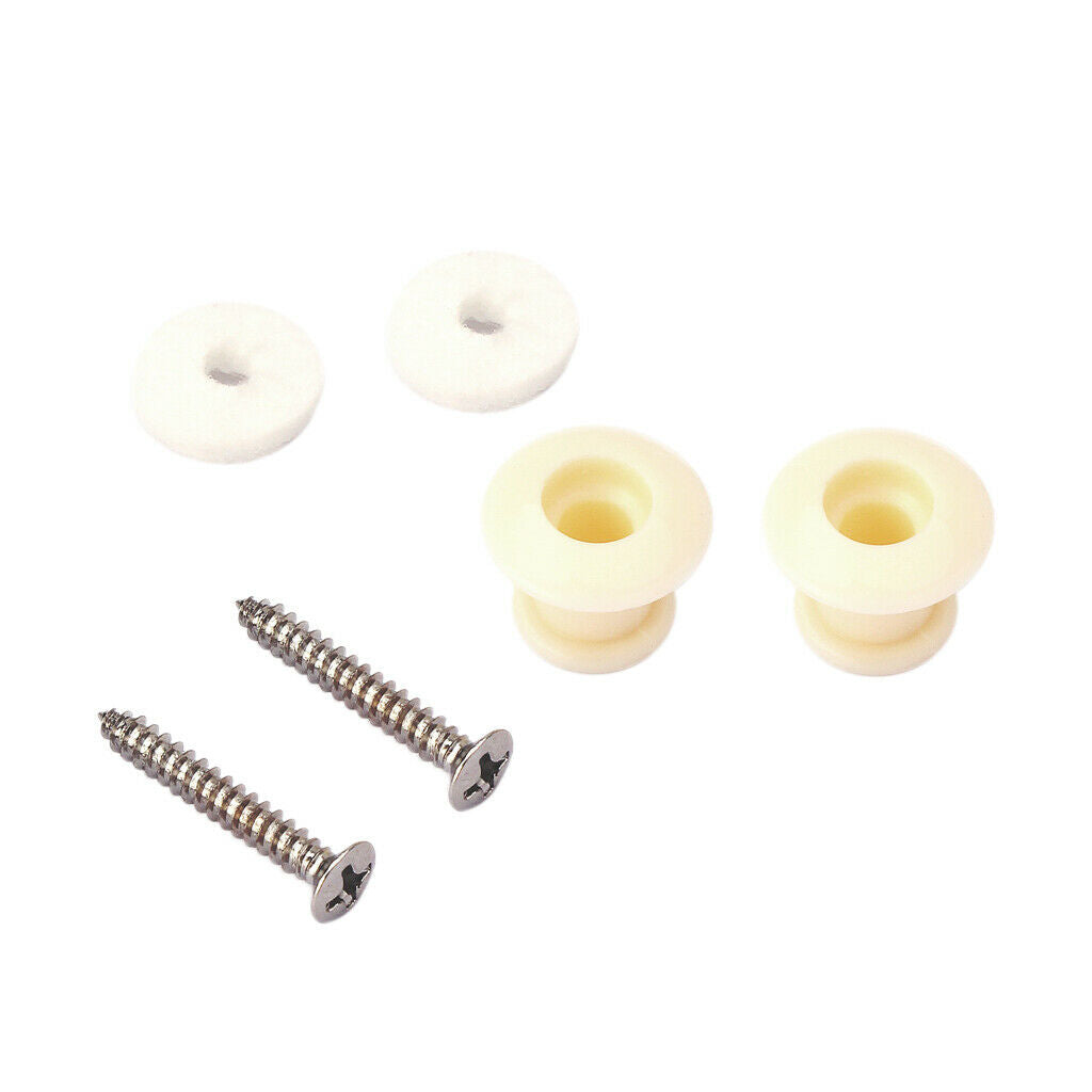 1 Set ABS Plastic Strap Lock Button with Screws Gasket for Guitar Bass Parts