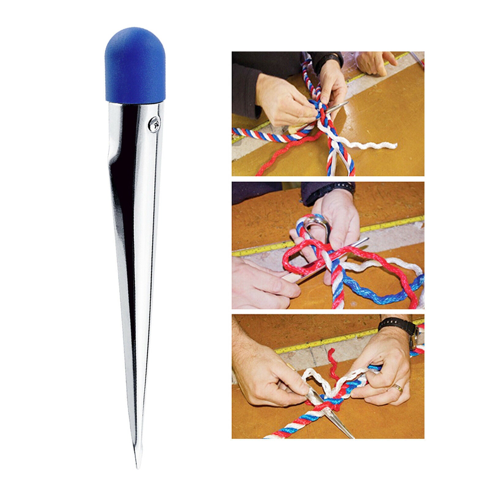 Stainless Steel Rope Splicing Spike with Nylon Handle for Marine Boat Yacht