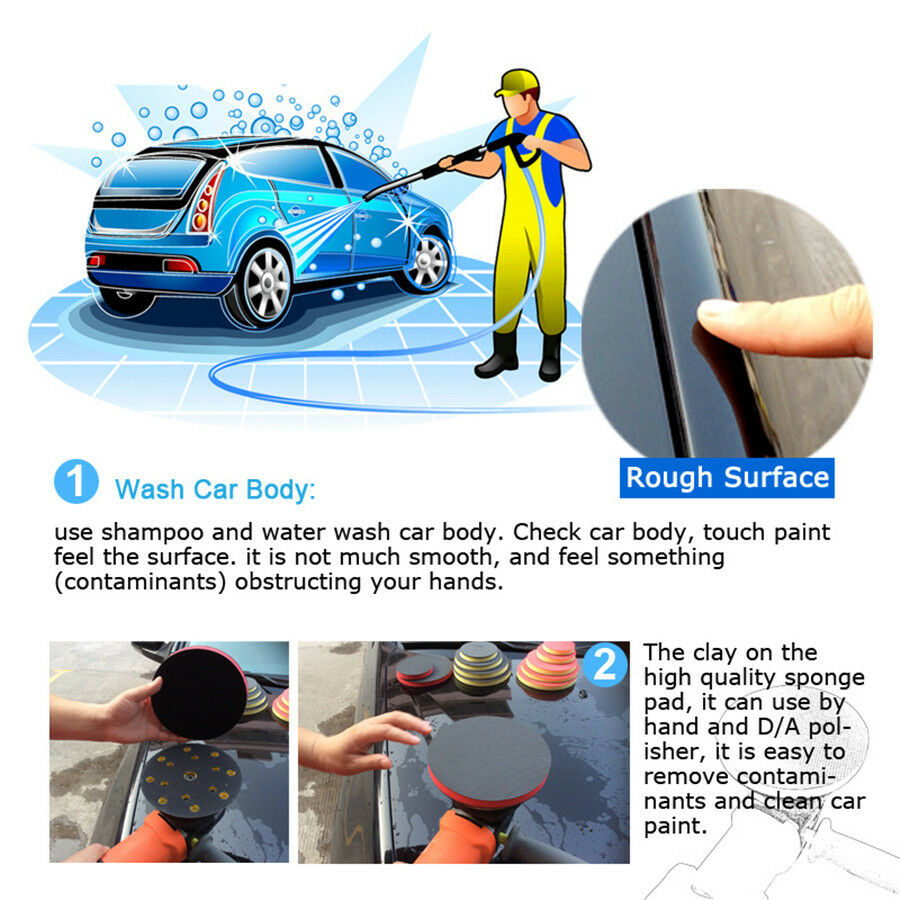 6" Clay Magic Bar Polish Sponge Pad Car Care Washing Detailing Cleaning Wax Pad