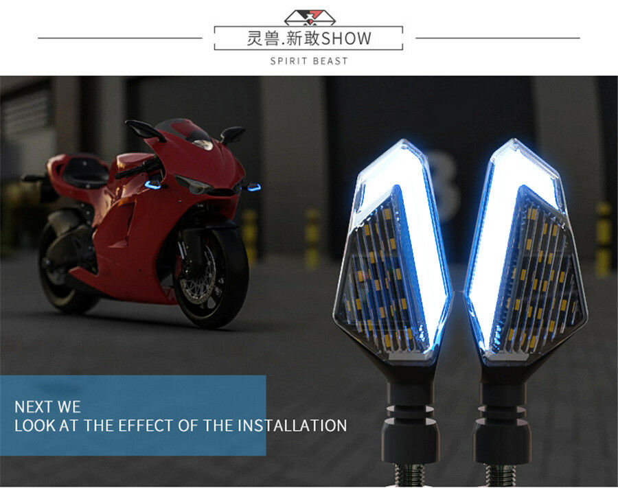 Pair Motorcycle Signal lights steering LED turn signal Daytime lights brightness
