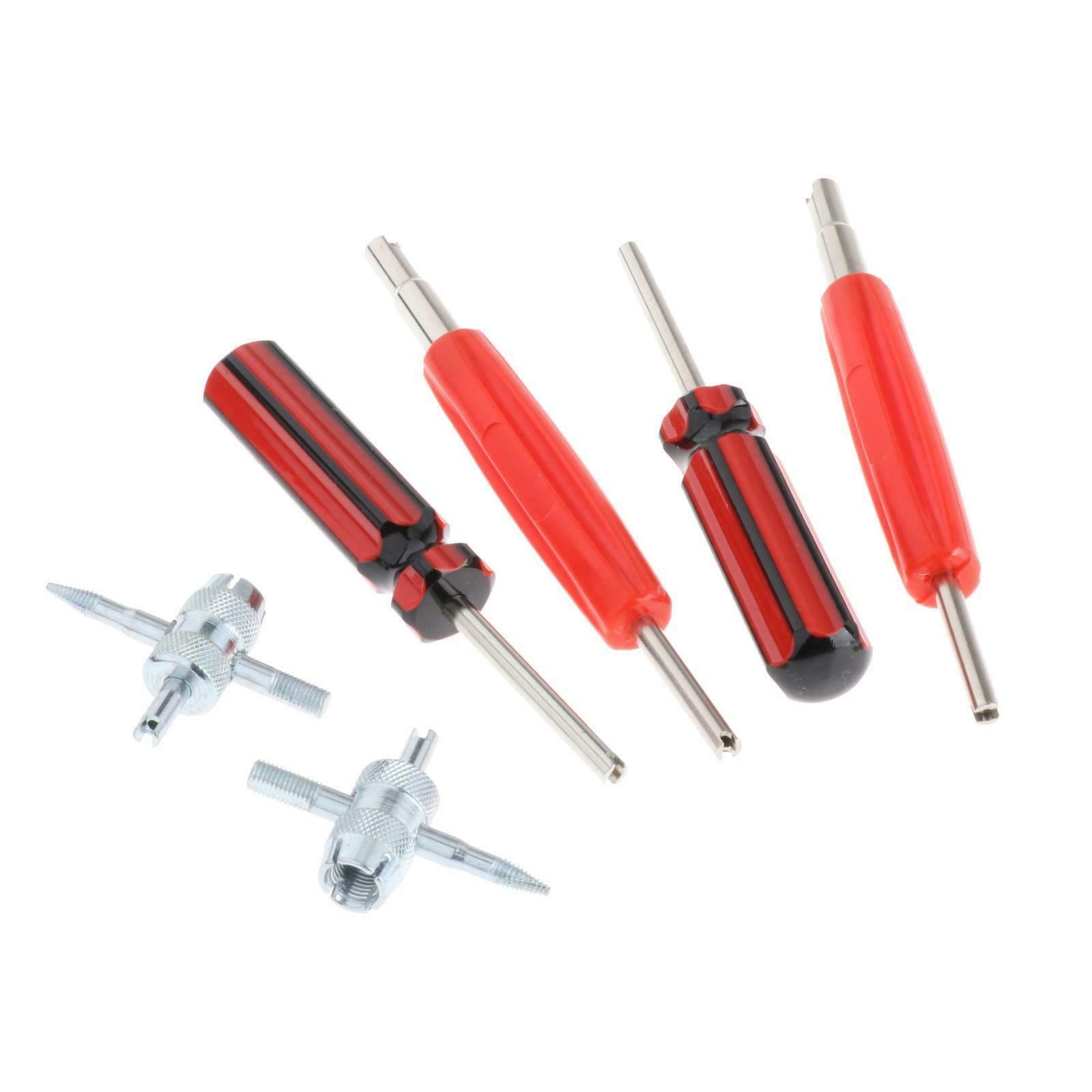 6Pcs Valve Core Remover Tool Air Valve Dual Single Head Fit for Truck