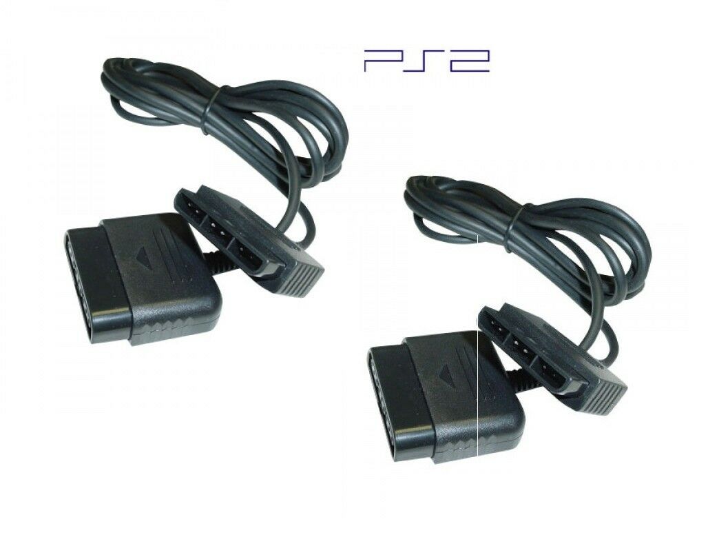 Set of 2 New Controller Cord Extensions for Sony PlayStation or PS2 (6 feet)