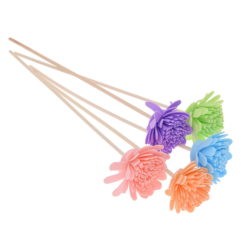 5PCS Mixed Color Rattan Reed Diffuser Sticks Chrysanthemum Aroma Home Fragrance