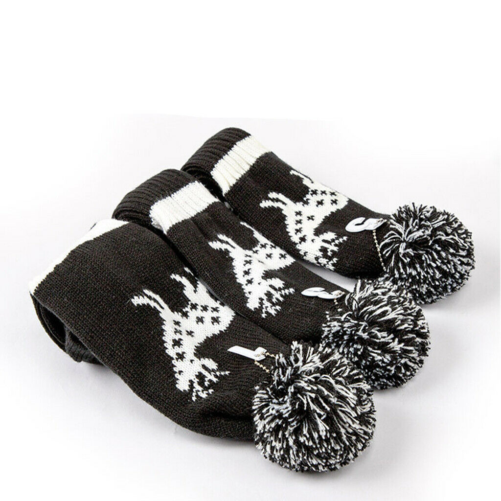 3x Elk Pattern Golf Head Cover Club Wood Headcover Protector Golfer Gift