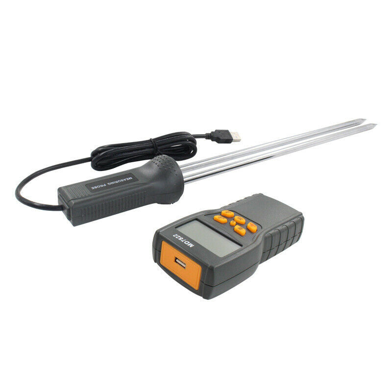 Handheld Digital Wood Water Tester Grain Moisture Temperature Damp Detector Kit