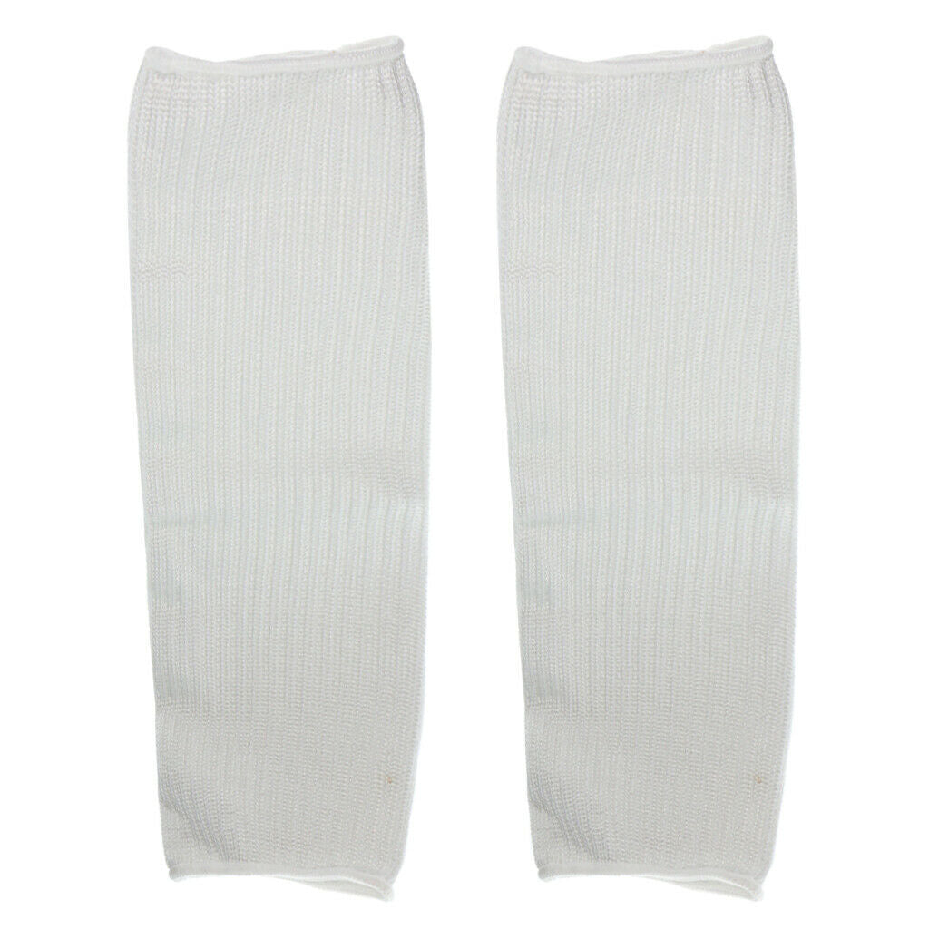 1 Pair White  Cut Proof Armband Protective Sleeve Arm Guard Bracers