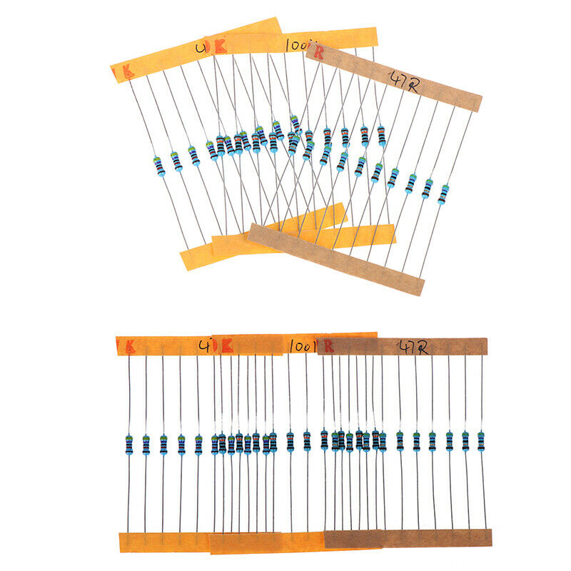 300pcs 30 Values Each Value Metal Film Resistor Pack 1/4W Resistor Assorted K Re