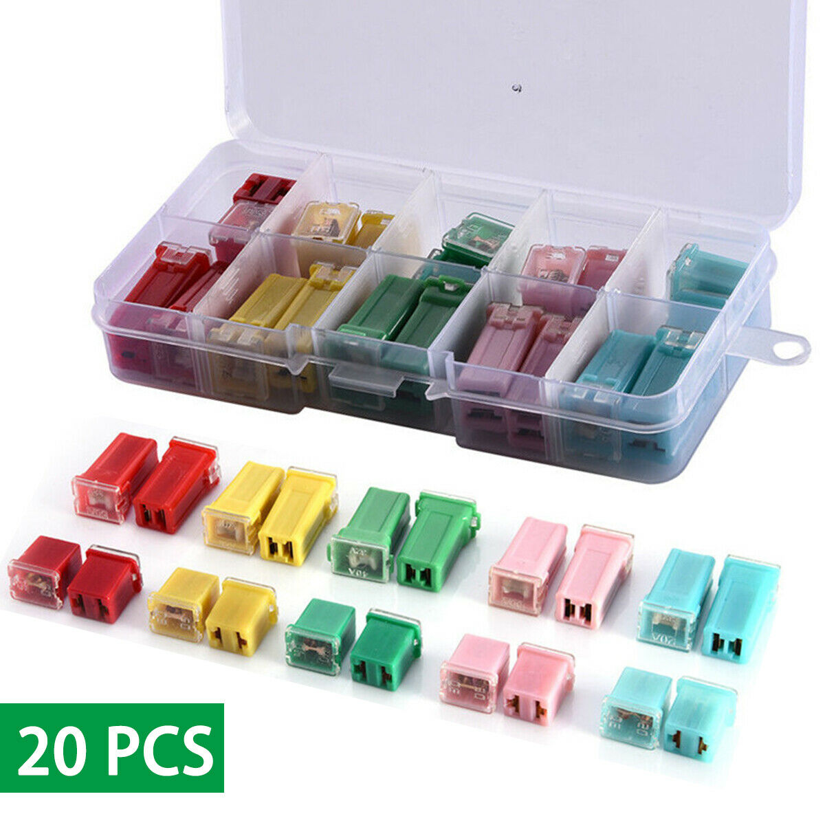 20 PCS Square Fuse Panels And Wiring Harnesses 20A 30A 40A 50A 60A Car Truck