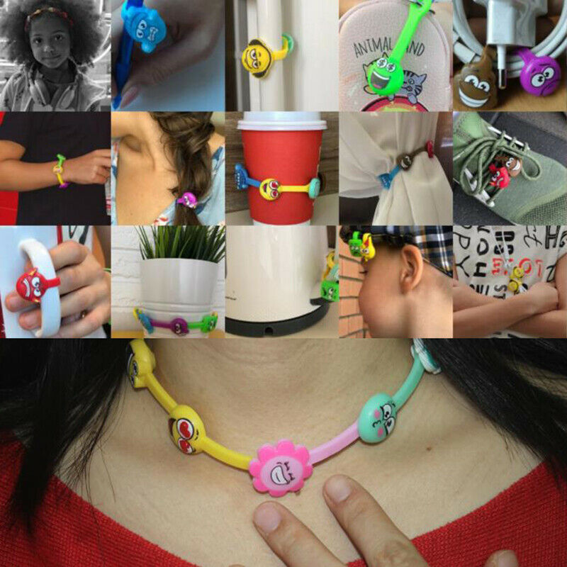 10Pc Cable Winder Winder Earphone Clip Charger Organizer DIY Strap Cartoo.l8
