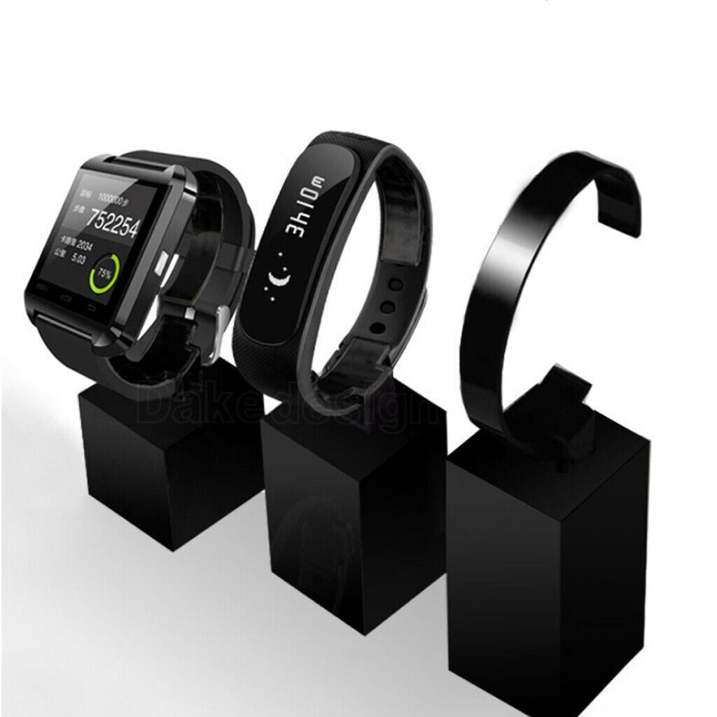 3X Acrylic Watch Display Stand Showcase Bracelet Display Holder 4cm Black