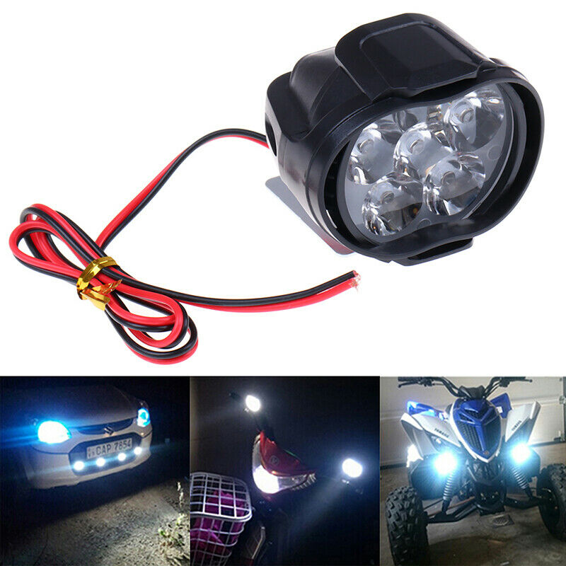 1Pc 6-LED White Motorcycle Headlight Spot Light DRL Driving Fog Waterproo.l8