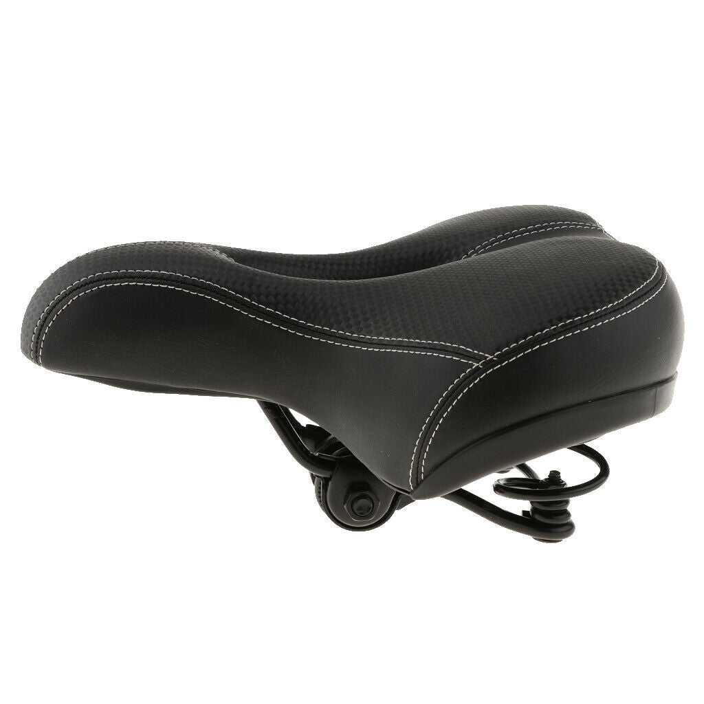 Extra Wide Comfy Cushioned Bike Seat Soft Padded Bicycle Gel Saddle Black