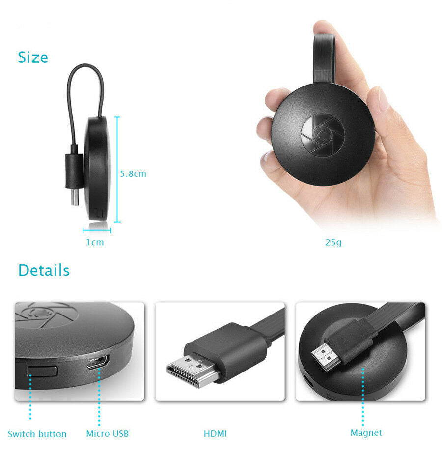 1080P Wireless Display Adapter Receiver WiFi  Connection Dongle Screen Share