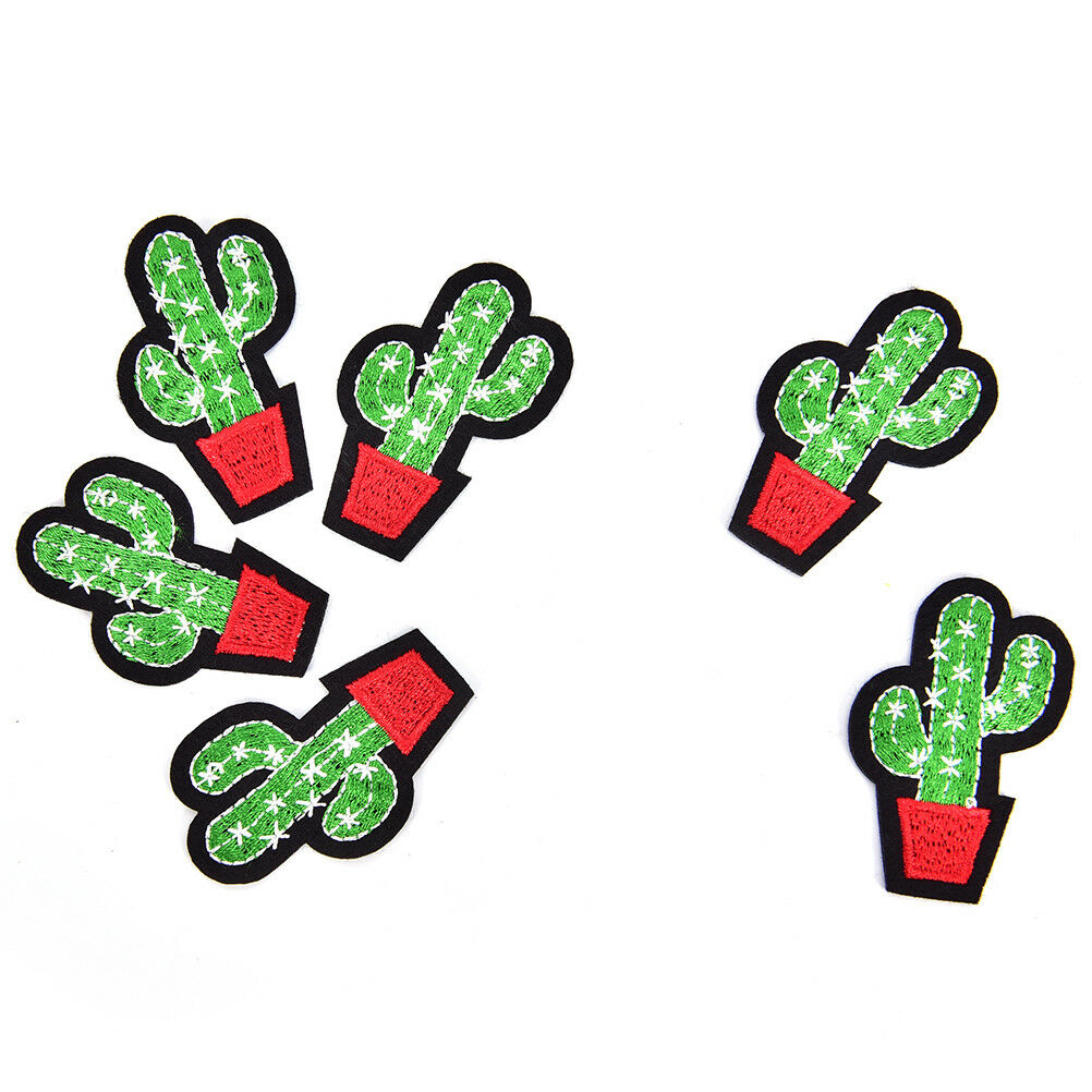 Lot 5Pcs Cactus Patch for Cloth Iron on Embroidered Sew Applique Fabric Ba.l8