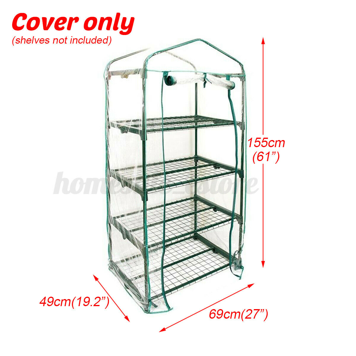 Greenhouse Outdoor PVC Cover Plant Flowers Shelves Walk-in Garden Green House