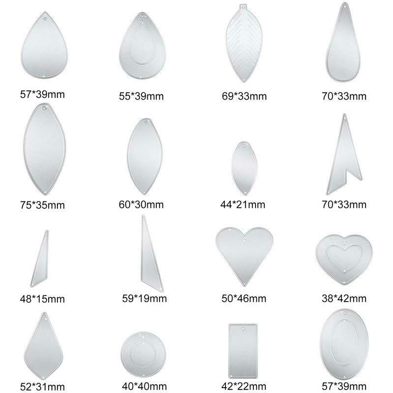 16pcs/set Waterdrop Earrings Metal Cutting Dies Stencil DIY Scrapbooking Album