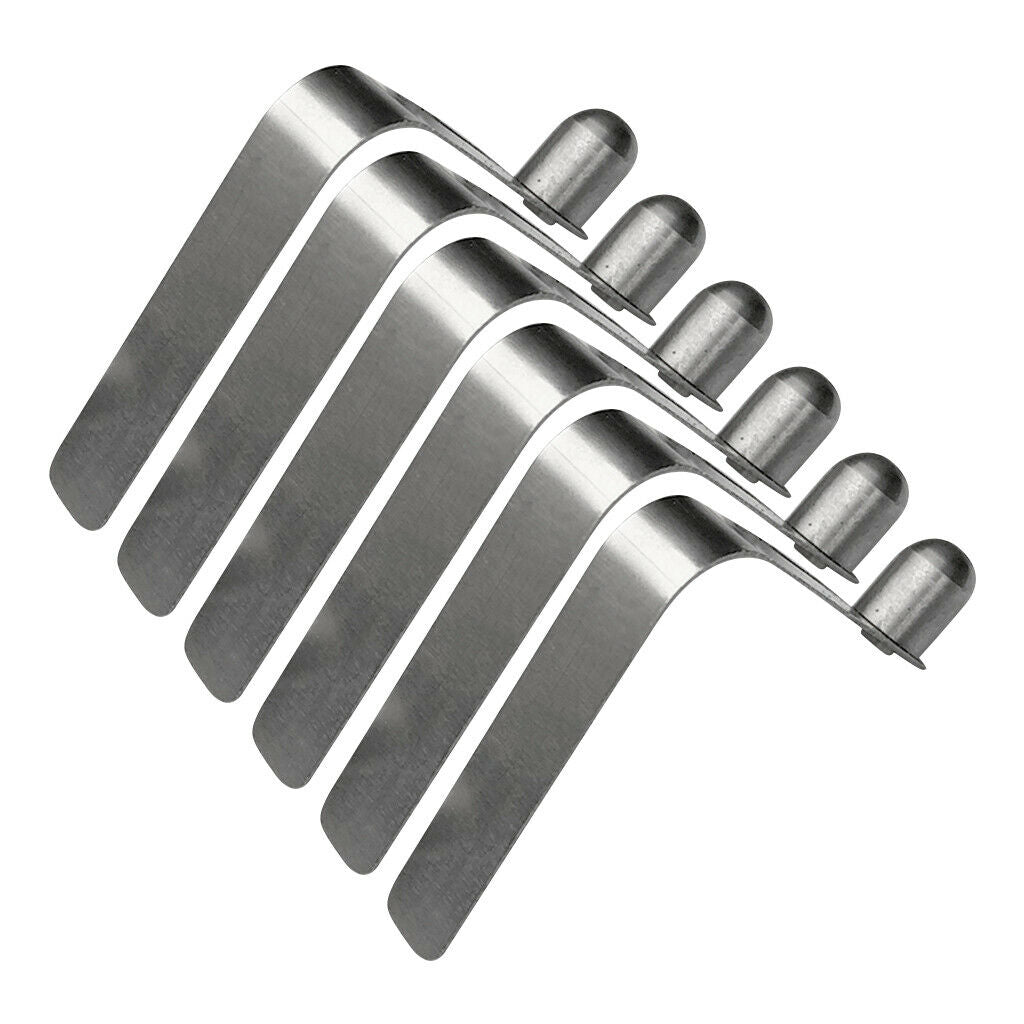 6 lot Stainless Steel Kayak Paddle Spring Snap Clips Solid Tent Pole Clips