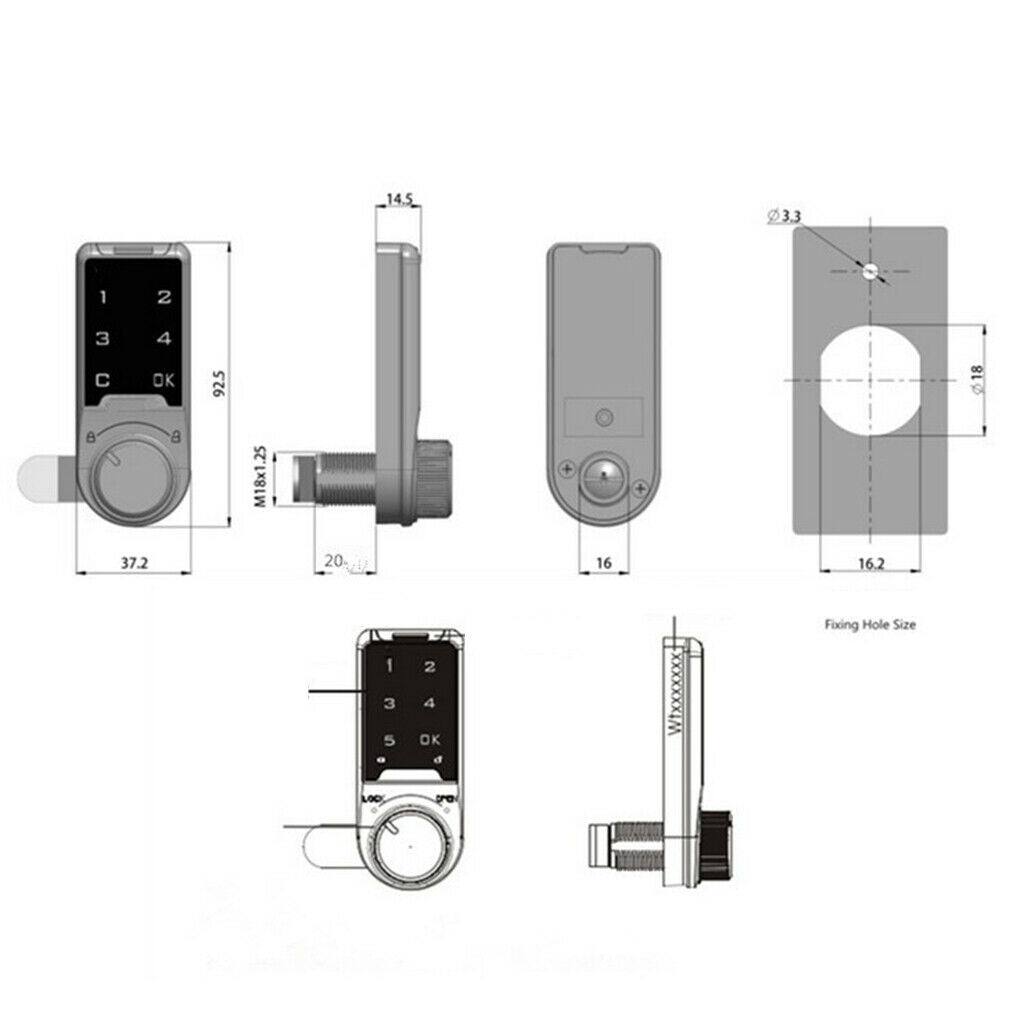5 Digit Combination Codes Luggage Lock Travel Suitcase File Cabinet Lock L30