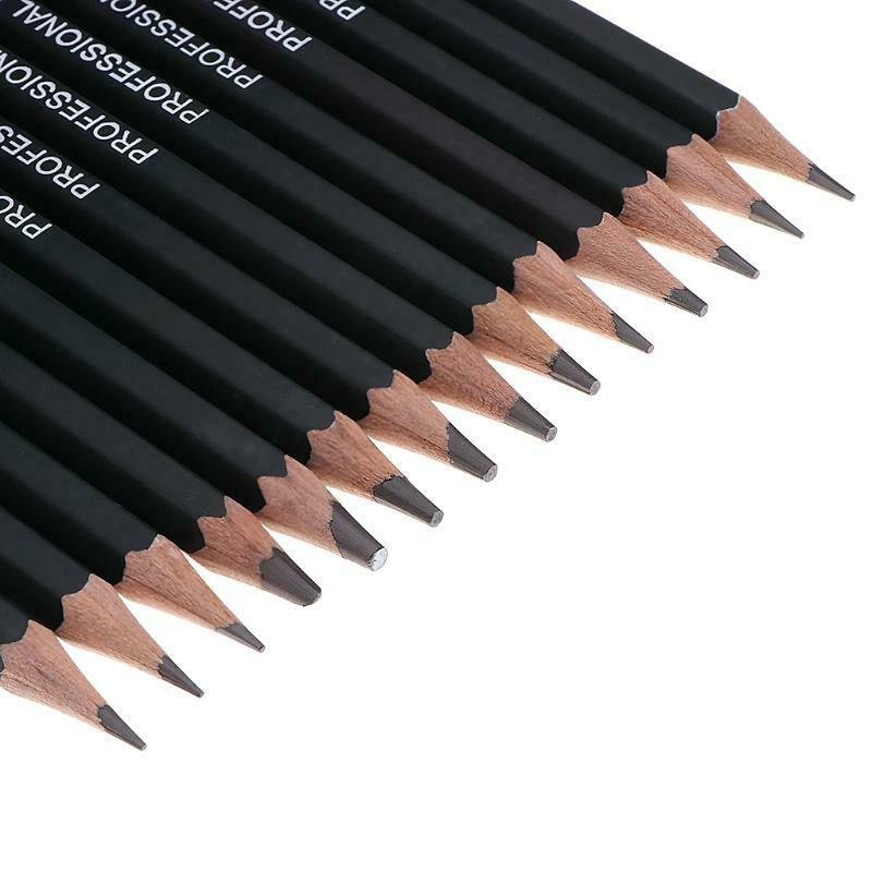 14 Pcs Sketch Art Drawing Pencil 12B 10B 8B 7B 6B 5B 4B 3B 2B 1B HB 2H 4H 6H