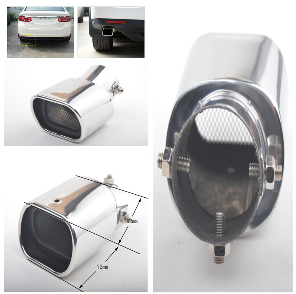 63mm Curved Stainless steel Bend Auto Exhaust Tail Pipe Tailpipe Muffler Tip Kit