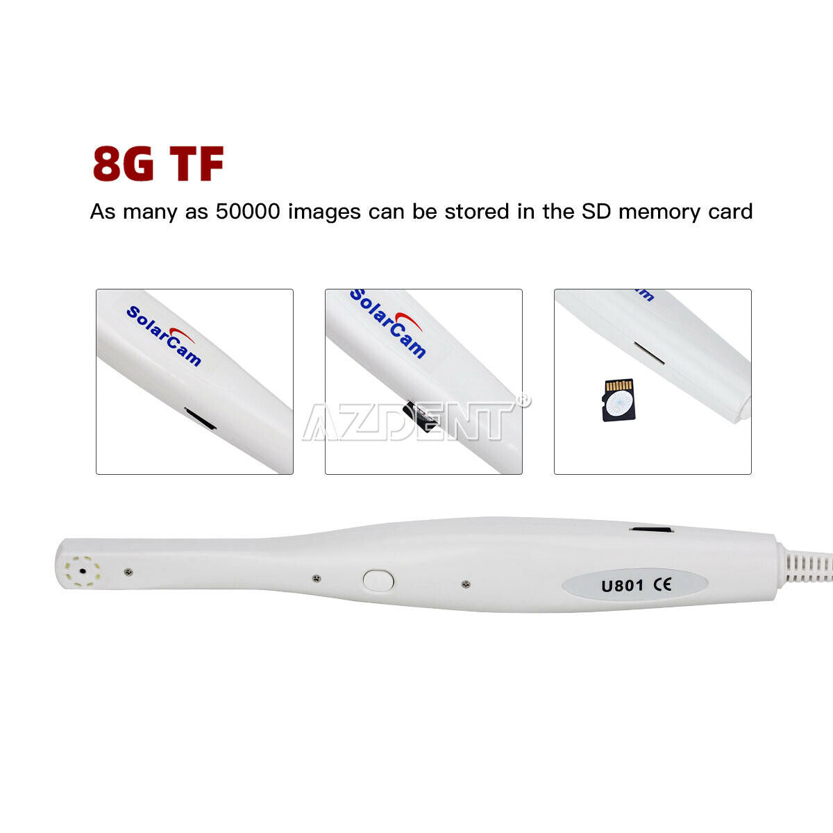 Dental SolarCam 8 LED USB intraoral camera U801 8GB FOR TV/AV+Disposable Sleeves