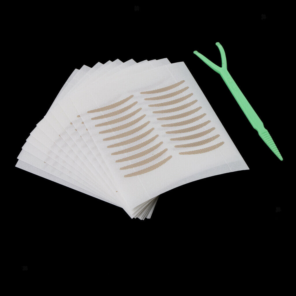 200Pcs Breathable Invisible Fiber Lace Double Eyelid Lift Strips Tape Adhesive