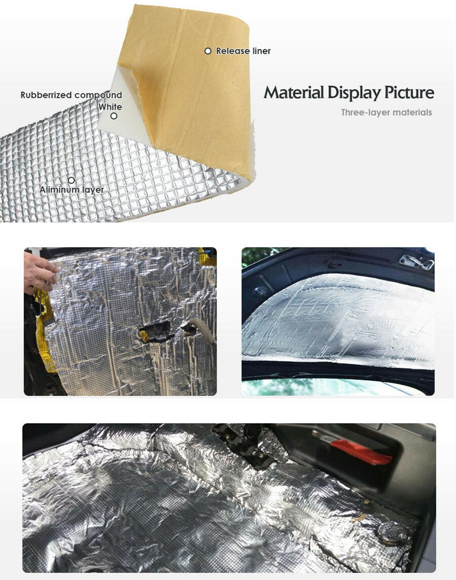 10x10mm Car Firewall Sound Deadener Heat Insulation Deadening Mat Pad forVehicle