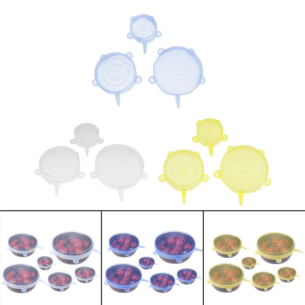 9pcs Silicone Stretch Lids Bowl Wrap Lids Seal Cover Freezer Safe for Bowls