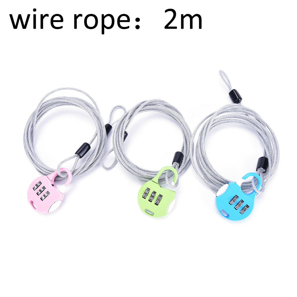 Cycling Sport Security Loop 2m Cable Lock Bicycle Scooter Lock with codedL.l8
