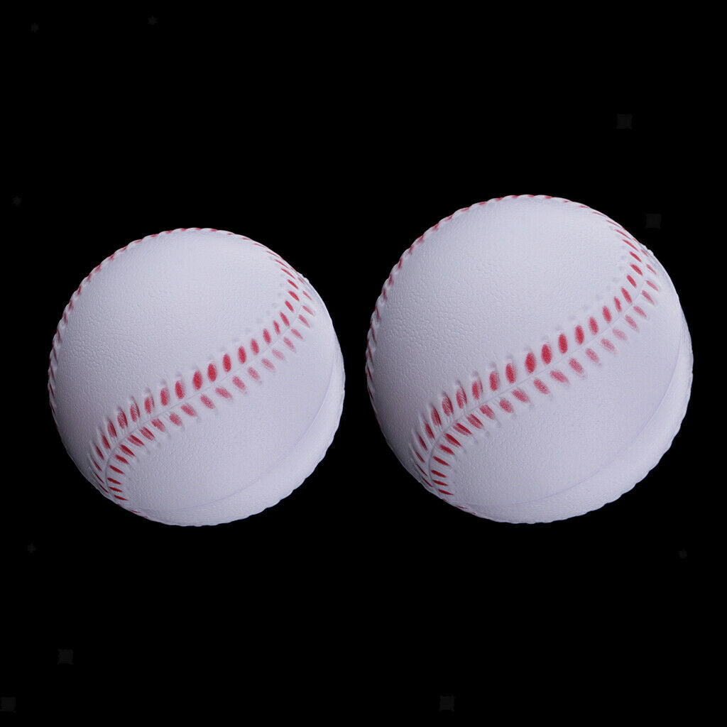 2pcs Handmade Baseball Hard & Soft Baseball Balls Softball Elastic Solid Ball