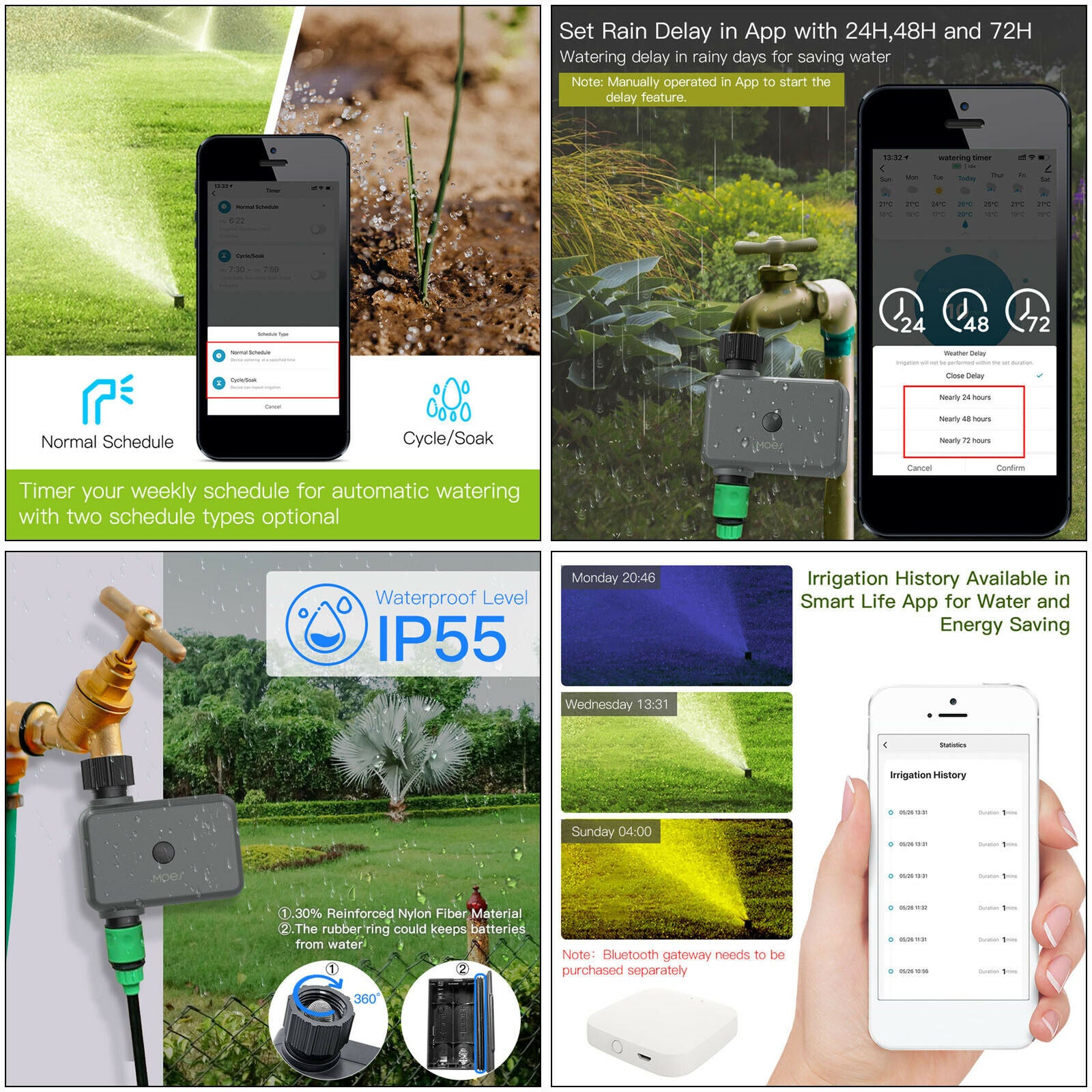 Bluetooth Water Timer Programmable IP55 Waterproof Manual for Outdoor Garden