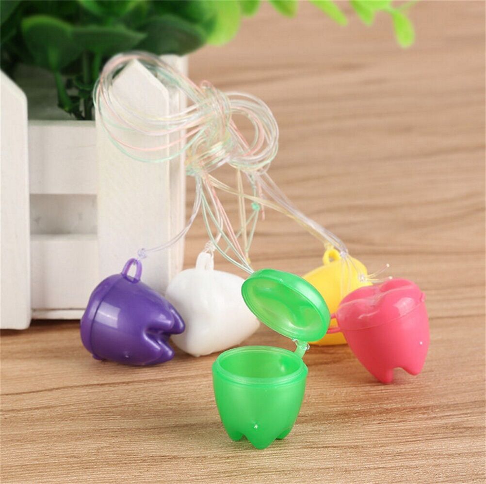 New Plastic Baby Teeth Case Milk Teeth Box Deciduous Flower Shape Holer BDAU