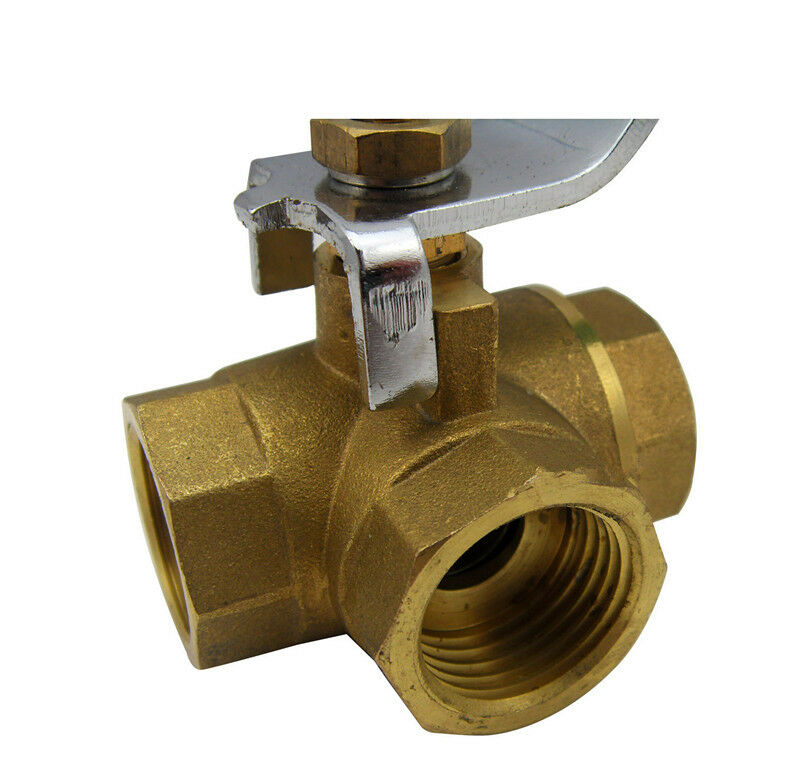 1pcs 1/2" inch DN15 BSPP Female Brass Ball Valve T-Port Three Way Connection