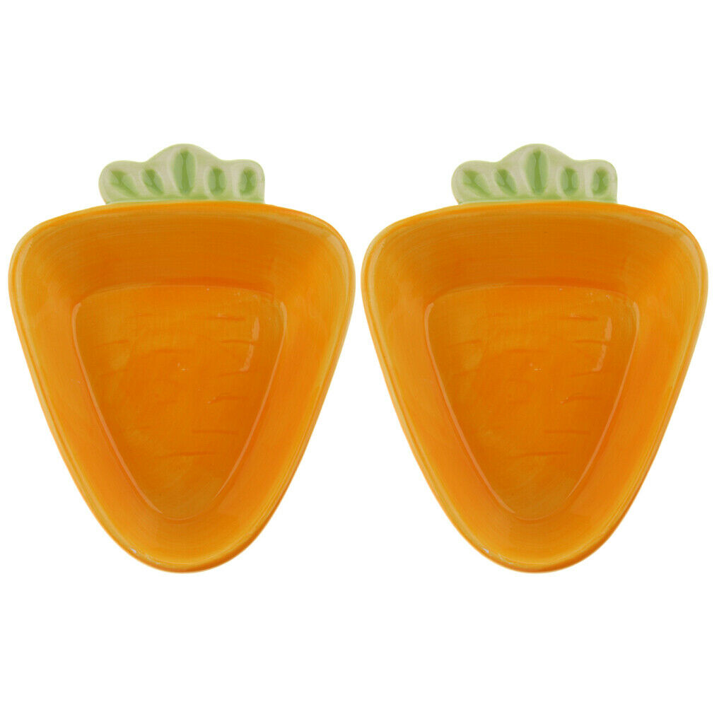 2pcs Guinea Pig Food Bowl Ceramic Small Animal Water Food Dish Big Carrot