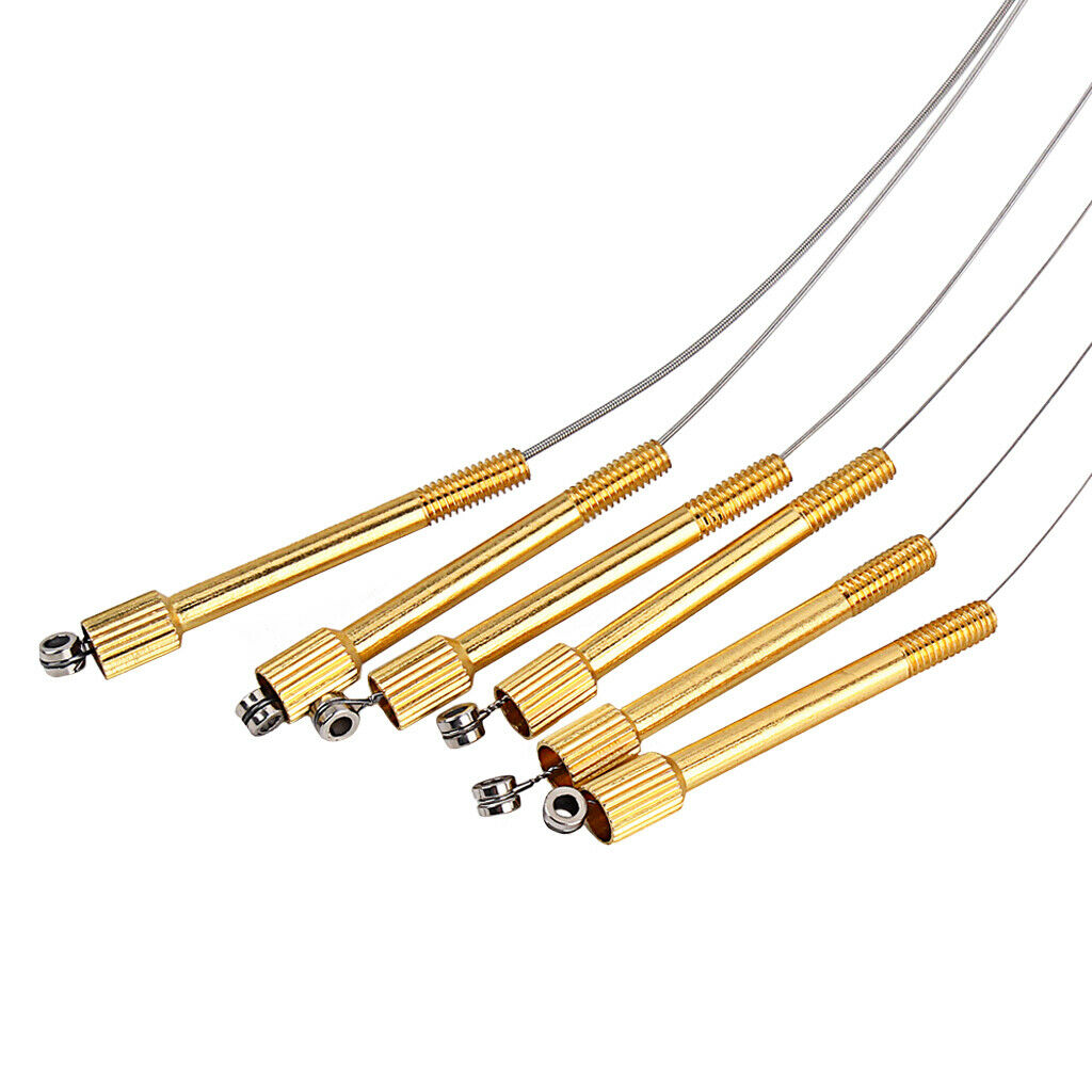 6pcs Golden Brass Guitar Tremolo Bridge Saddle Clamp Locking String Screws
