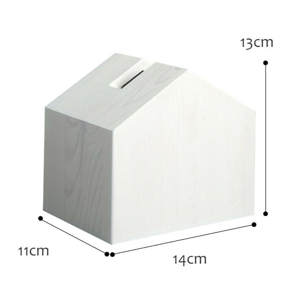 Tissue Box Cover House Shaped Square Tissue Box Holder for Room Office White