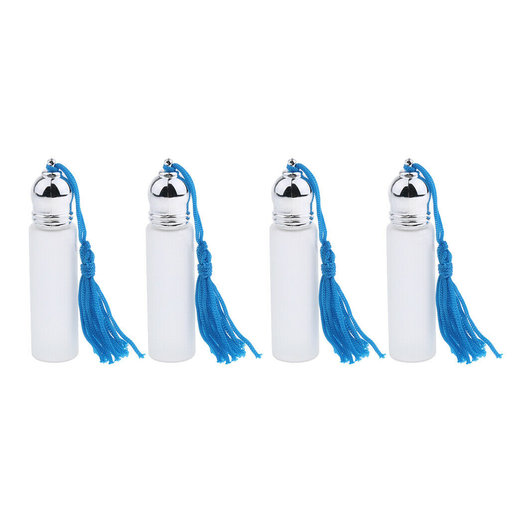 4pcs 10ml Empty Glass Essential Roller Bottles with Roller Balls for Perfumes