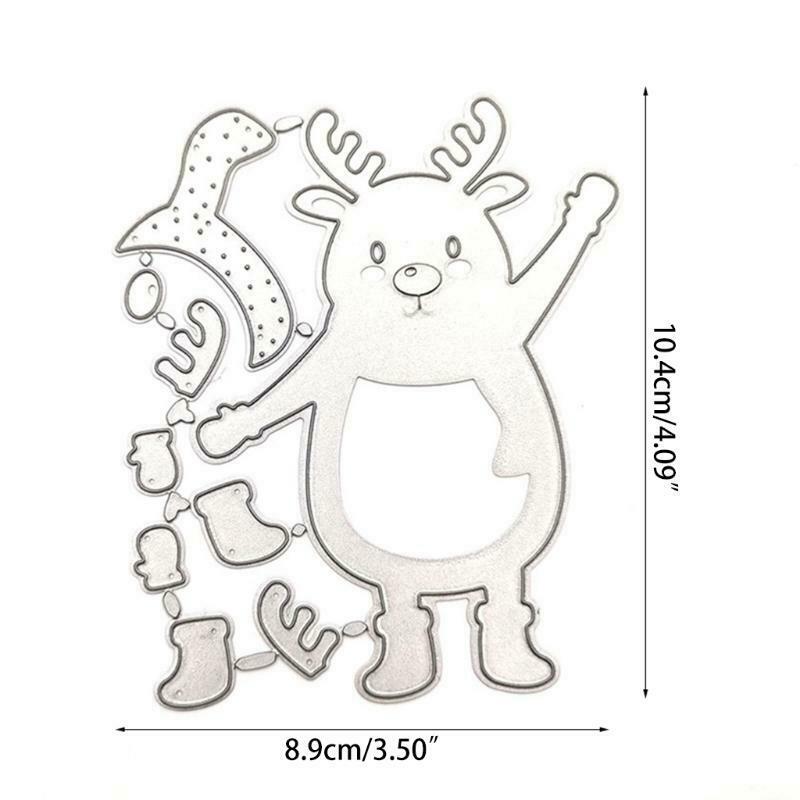 Cute Greeting Christmas Elk Carbon Steel Cutting Dies DIY Scrapbooking Photo