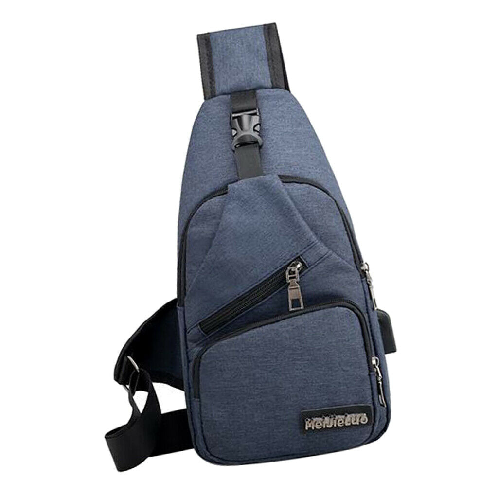 3Pcs Sling Chest Bag Chest Sling Bag with USB Charging Port Outdoor Backpack