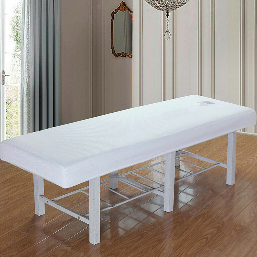 Massage Table Sheets Covers Set for Beauty Salon Massage Facial Waxing White