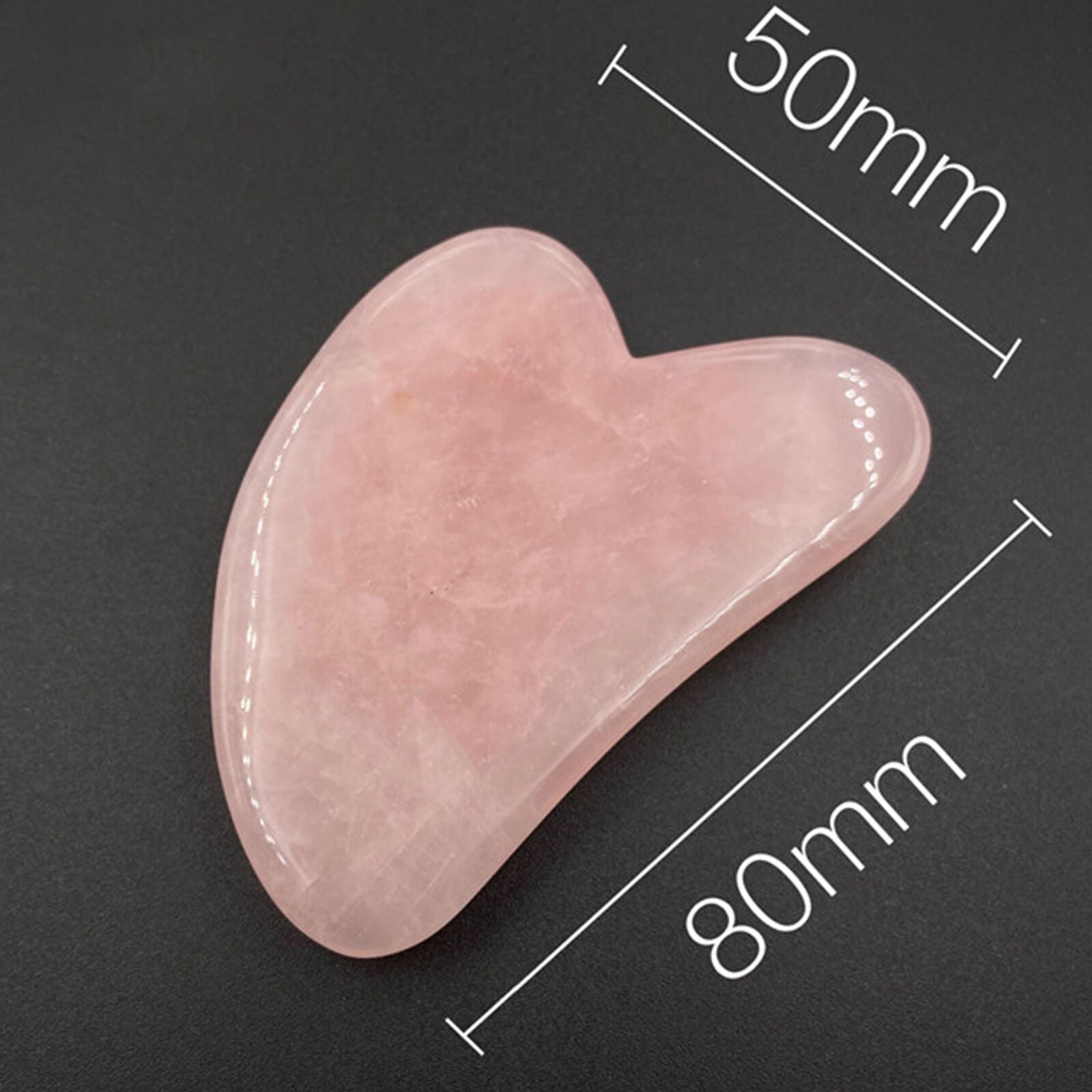 Natural Gua Sha Jade Rose Quartz Stone Face Board Tool Pink Heart Shaped Massage