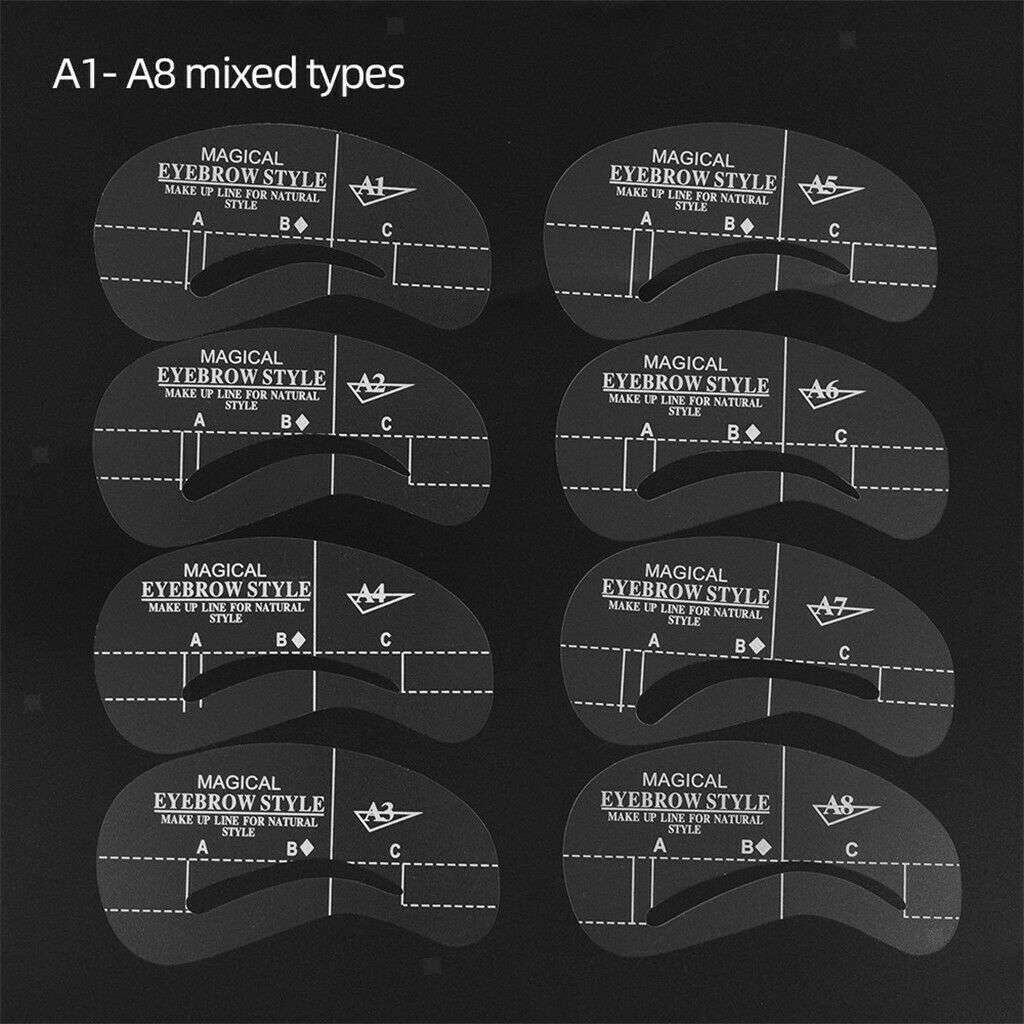 Clear Plastic Eyebrow Stencils Brow Templates Guide Card DIY Beauty Tools