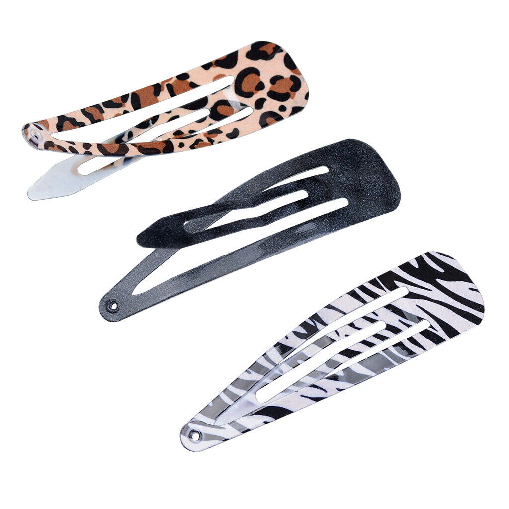 3pcs No Slip Metal Leopard Pattern Sexy Lady Girls Kids Snap Hair Clips