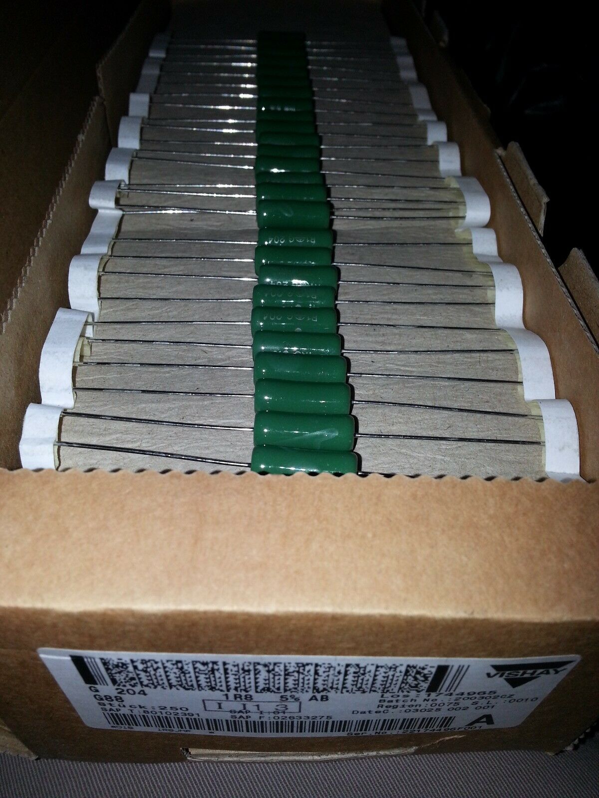 50pcs VISHAY DRALORIC G204 1R8 7W 5% HIEND VITREOUS TUBE AMP RESISTORS!