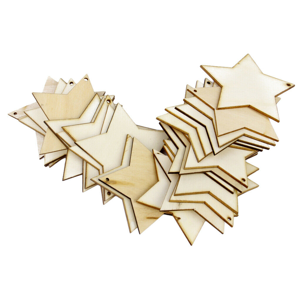 25x Unfinished Wood Stars Cutouts  Cut Craft Cardmaking Embellishments