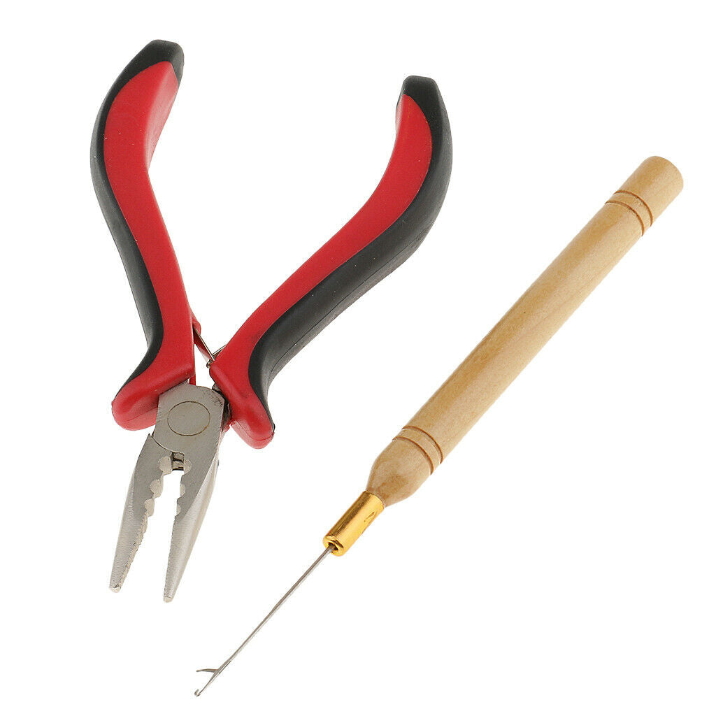 Pro Hair Extensions Pliers Hook Tool Kit for Silicone Micro Ring Loop Bead